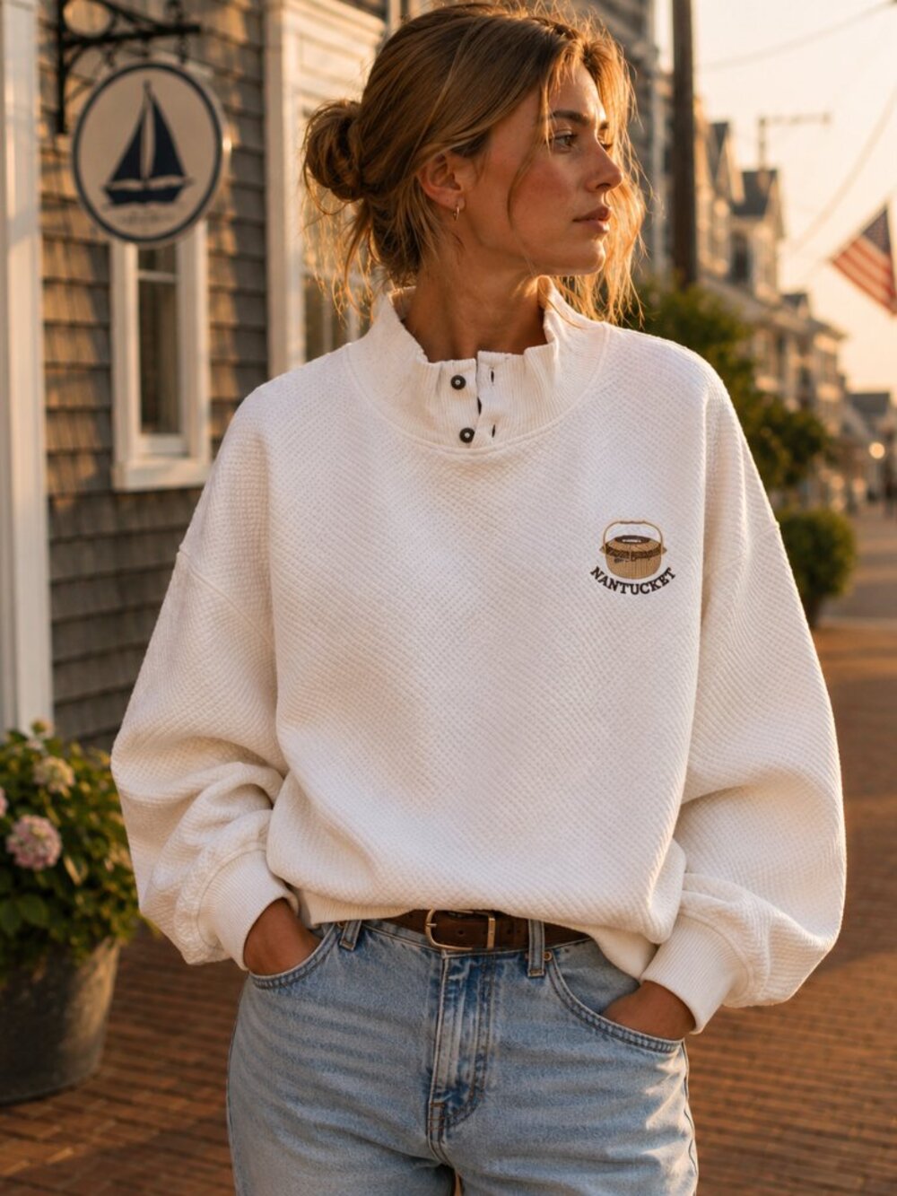 Vintage Wek the World Quilted Nantucket Sweatshirt XL
